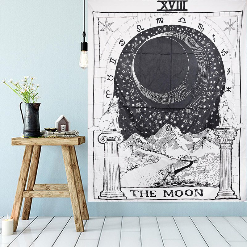 210cm Sun Star Moon Tarot Gobeläng Hippie Vägghängande Filt Rum Heminredning