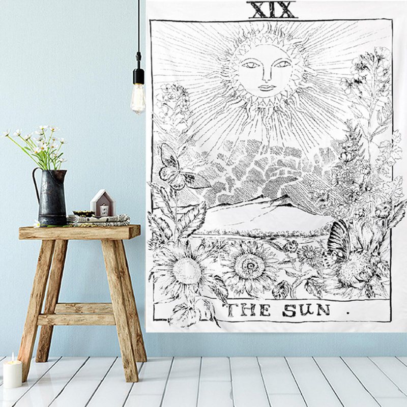 210cm Sun Star Moon Tarot Gobeläng Hippie Vägghängande Filt Rum Heminredning