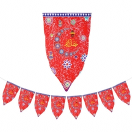 8st Ramadan Mubarak Arabisk Bunting Islamisk Celebration Banner Flagga Dekorationer