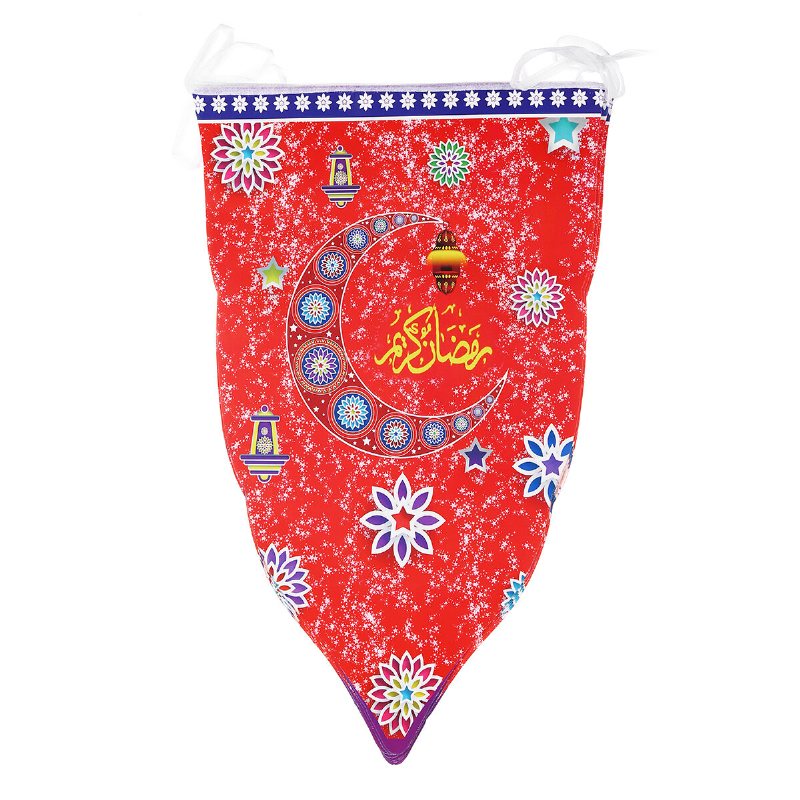 8st Ramadan Mubarak Arabisk Bunting Islamisk Celebration Banner Flagga Dekorationer