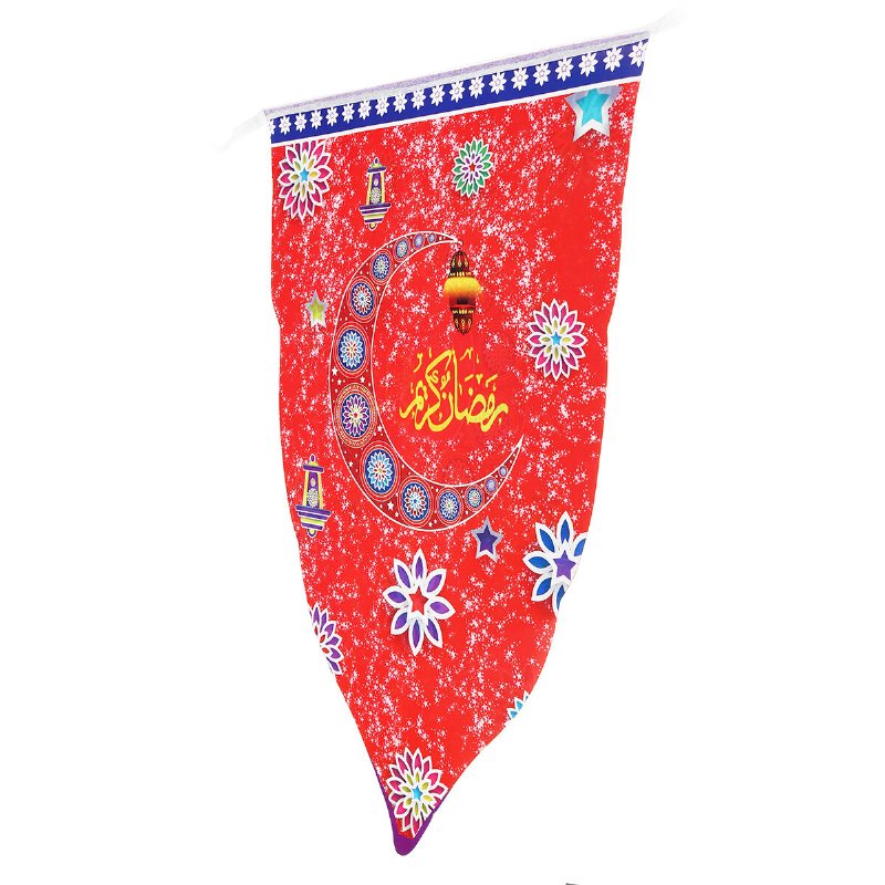 8st Ramadan Mubarak Arabisk Bunting Islamisk Celebration Banner Flagga Dekorationer