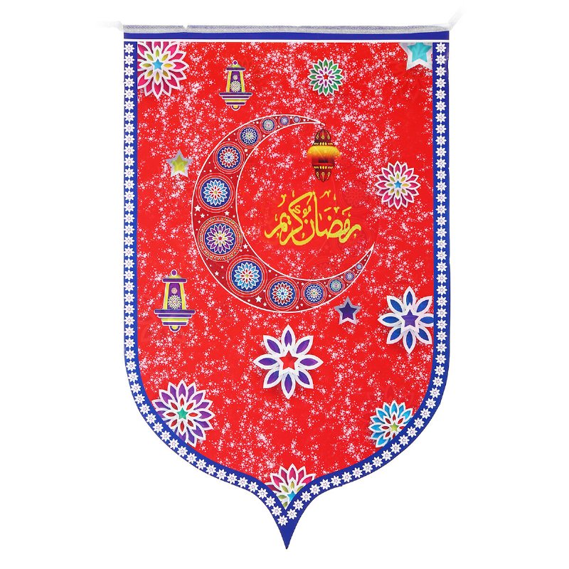 8st Ramadan Mubarak Arabisk Bunting Islamisk Celebration Banner Flagga Dekorationer