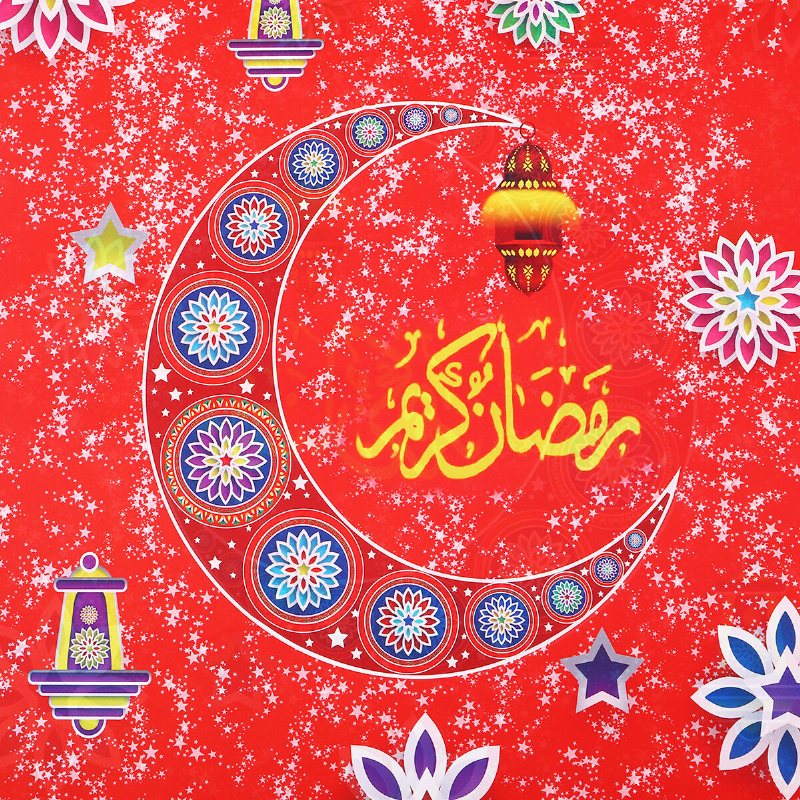 8st Ramadan Mubarak Arabisk Bunting Islamisk Celebration Banner Flagga Dekorationer