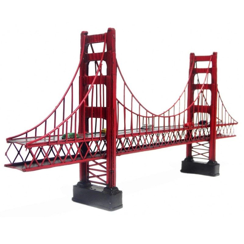 Antik Klassisk Golden Gate Bridge I San Francisco Modell Retro Vintage