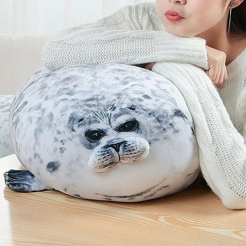 Arg Blob Seal Plysch Fyllda Kudde Chubby 3d Sea Lion Doll