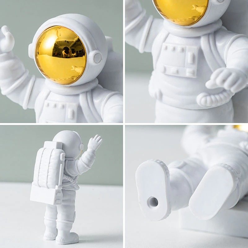 Astronaut Och Moon Resin Dekor Actionfigurer