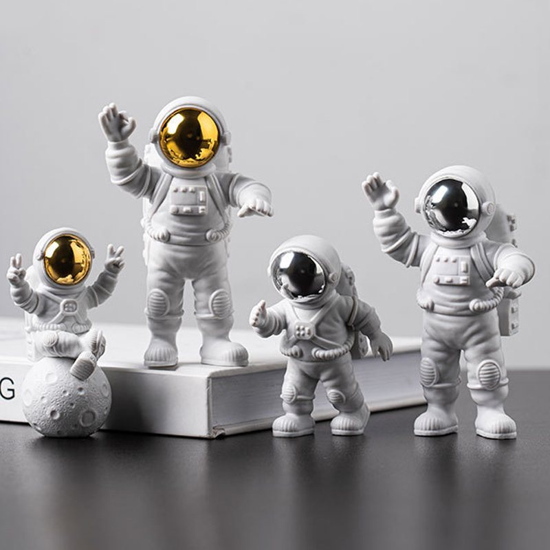 Astronaut Och Moon Resin Dekor Actionfigurer