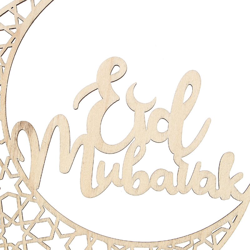 Eid Mubarak Islam Al-fitr Träprydnad Hängande Skylt Present Hemdekorationer