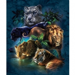 Gör-det-själv 5d-diamantmålningar Tiger Lion Broderi Cross Crafts Stitch Tool Kit