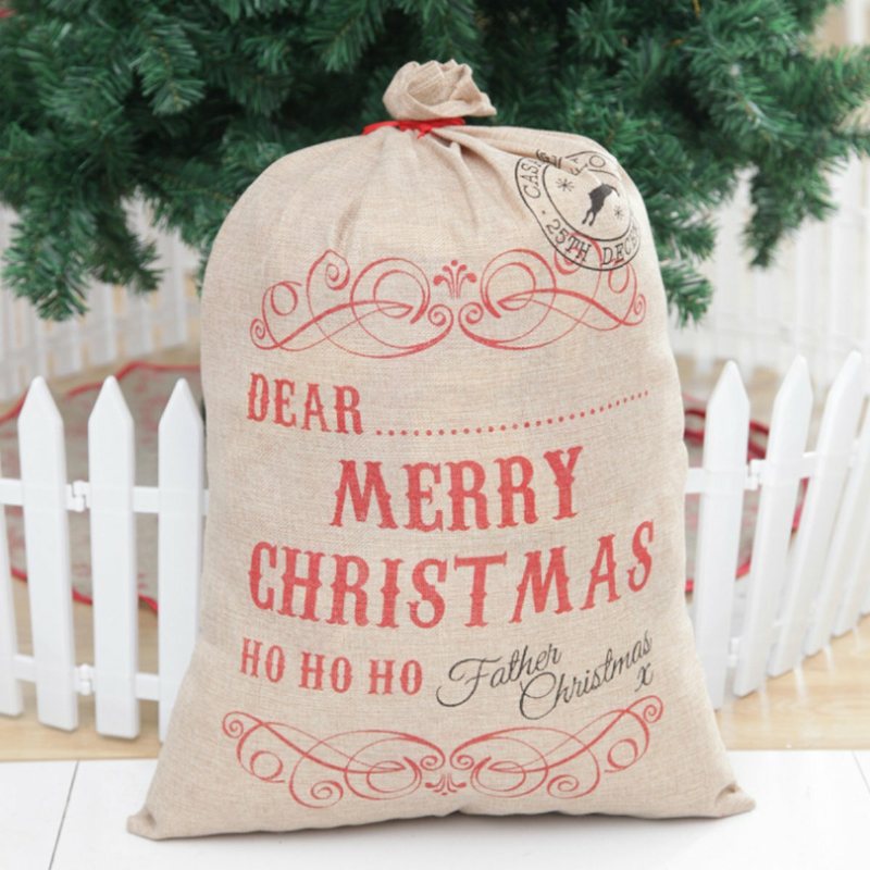 Jultomte Presentsäck Tygstrumpa Förvaring Burlap Bag Bundle Juldekorationer