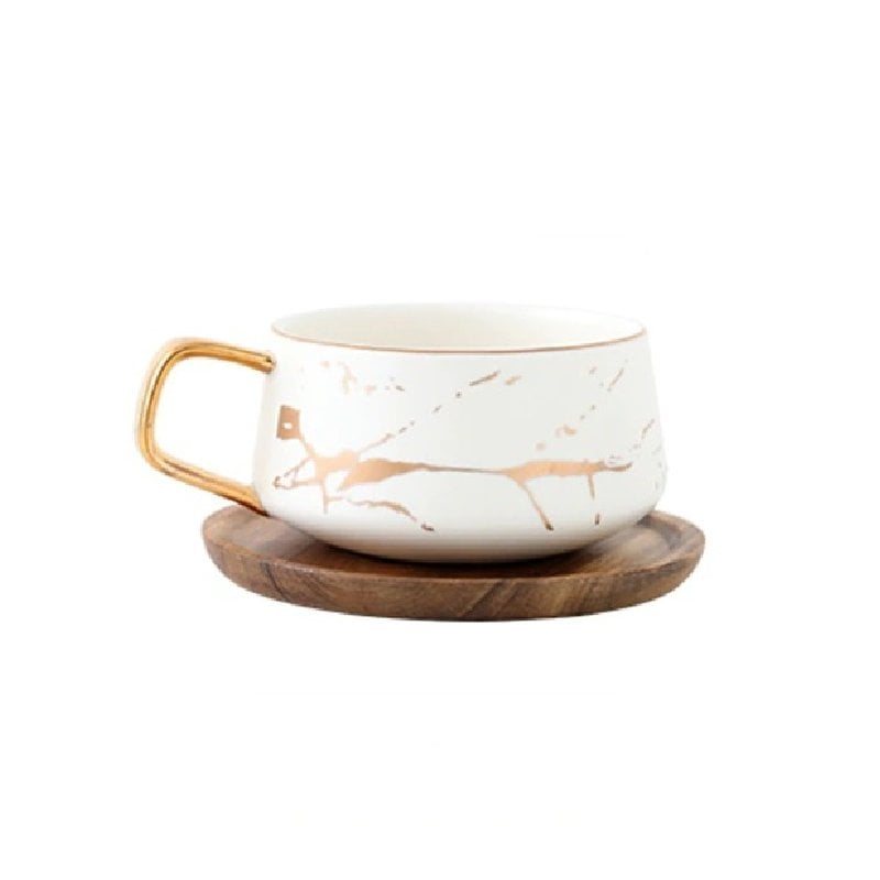 Kaffekoppar Nordic Marble Lyxmuggar Med Fat Och Sked