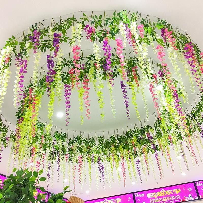 Konstgjorda Blommor Dekorativ Wisteria Vine Silk Garland