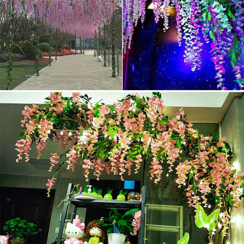 Konstgjorda Blommor Dekorativ Wisteria Vine Silk Garland