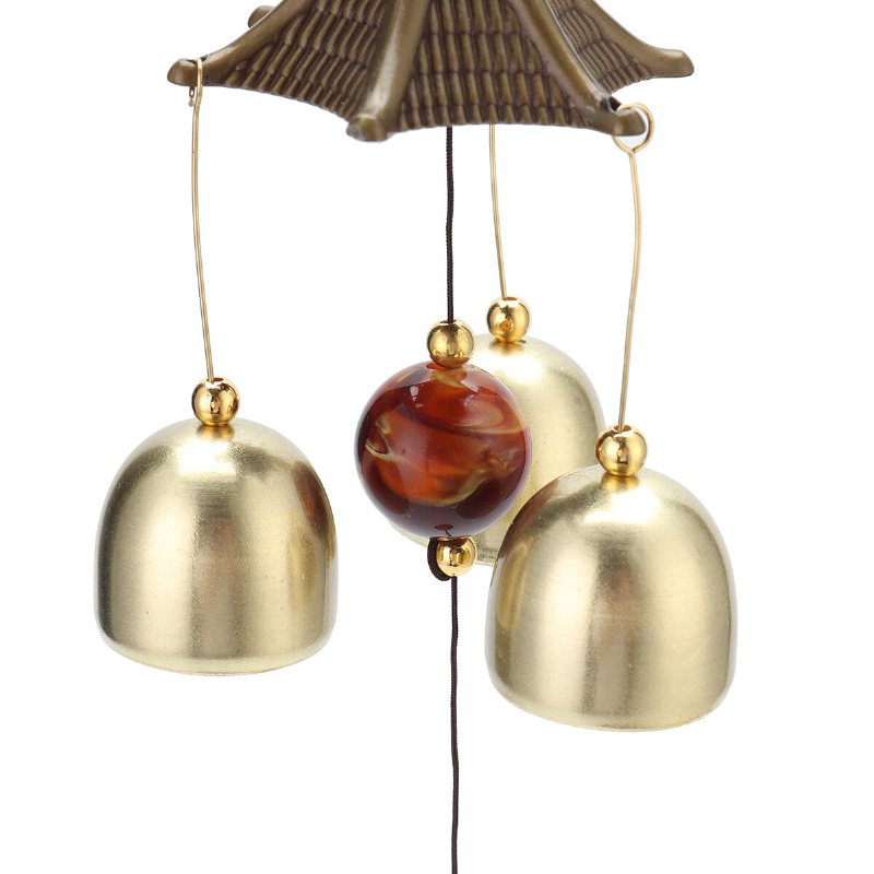 Koppar Lucky Feng Shui Wind Chime Hängande Bell Jingle Dörrande Charm