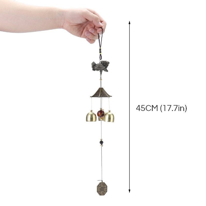 Koppar Lucky Feng Shui Wind Chime Hängande Bell Jingle Dörrande Charm