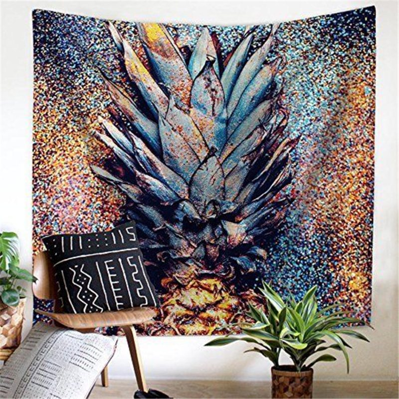 Mandala Tapestry Akvarell Ananas Print Indiska Vägghängande Heminredning