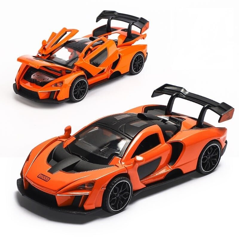 Mclaren Senna Alloy Sportbil Modell Med Ljud Ljus Pull Back Toy