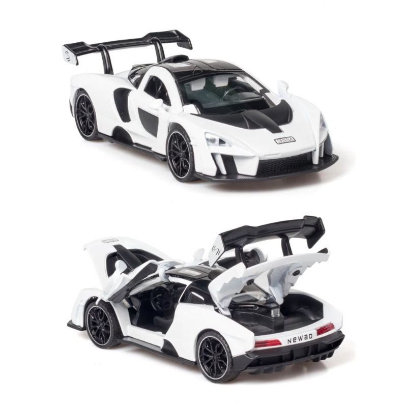 Mclaren Senna Alloy Sportbil Modell Med Ljud Ljus Pull Back Toy