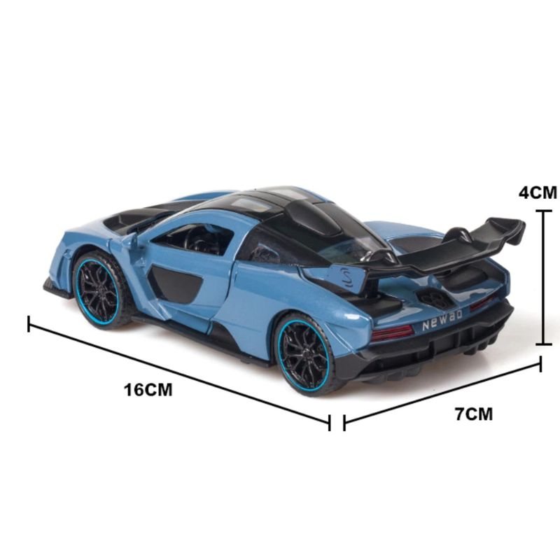 Mclaren Senna Alloy Sportbil Modell Med Ljud Ljus Pull Back Toy