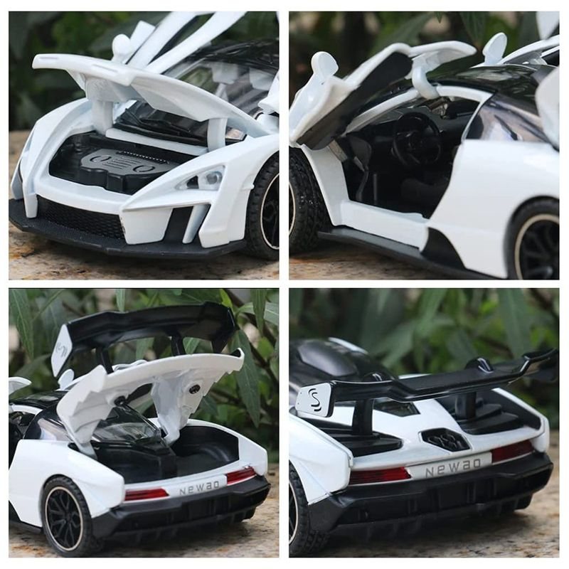 Mclaren Senna Alloy Sportbil Modell Med Ljud Ljus Pull Back Toy