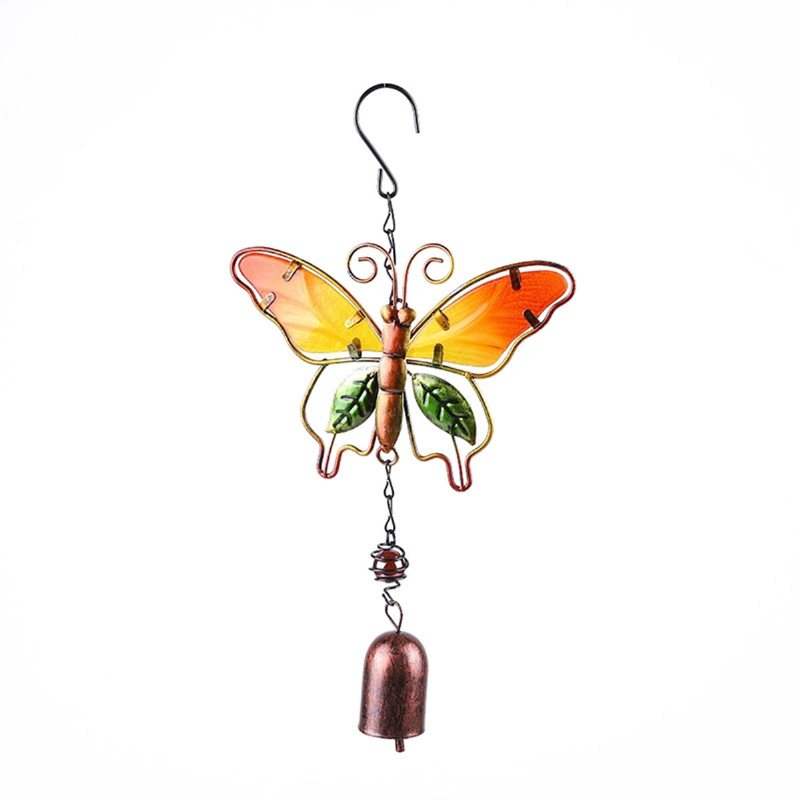 Metal Butterfly Wind Chime Glas Målade Prydnader Chimes Hängen