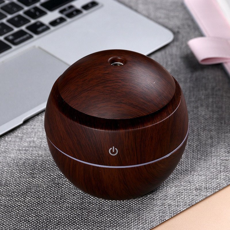 Mini Luftfuktare Usb Aroma Diffuser Träkorn Eterisk Oil Aromaterapi