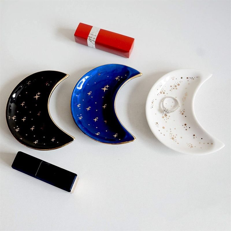 Nordic Ceramic Moon Shape Små Smyckesfat