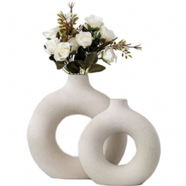 Nordic Circular Vase Hollow Keramisk Blomkruka