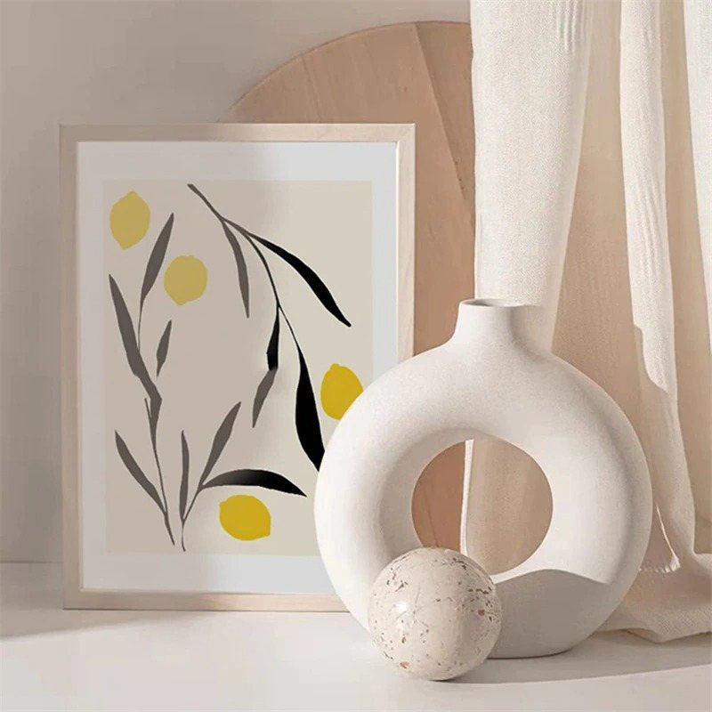 Nordic Circular Vase Hollow Keramisk Blomkruka