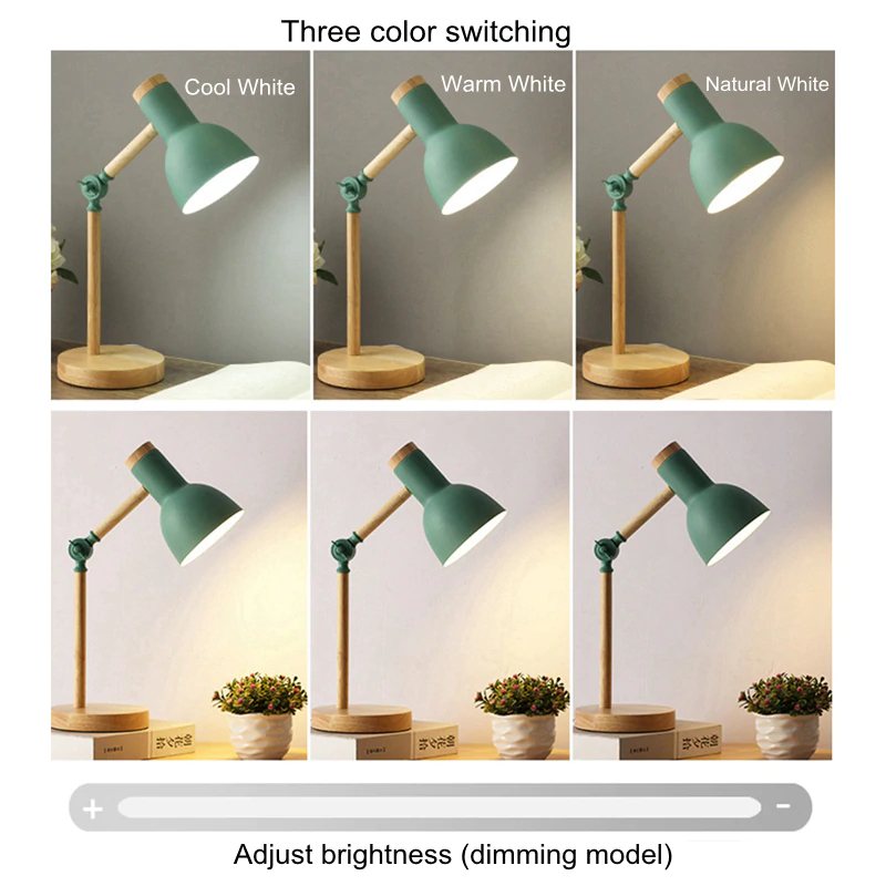 Nordic Wooden Lamp Led Justerbar & Vikbar