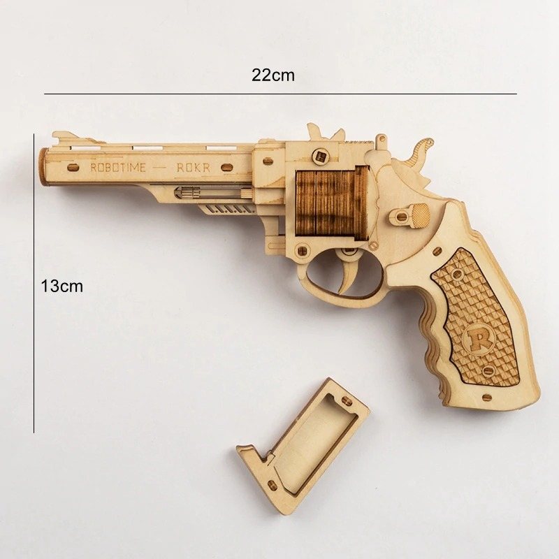 Pussel Gummiband Gun Modell Toy Bullet 3d Trä