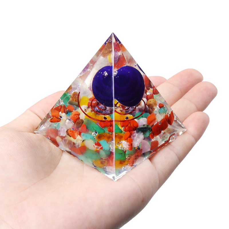 Reiki Charged Emerald Clear Quartz Crystal Orgone Pyramid Kraftfulla Dekorationer