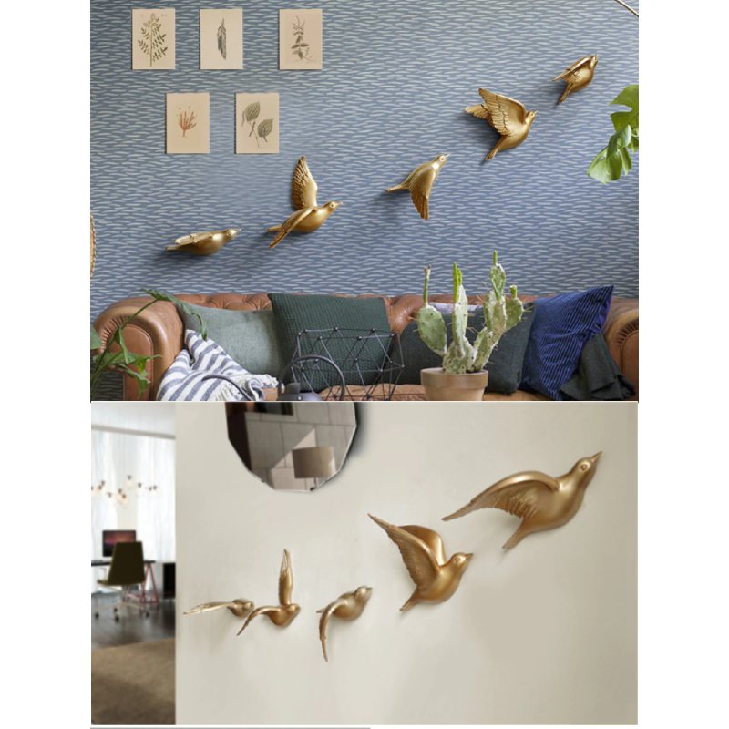 Resin Birds Figurine Wall 3d Stickers