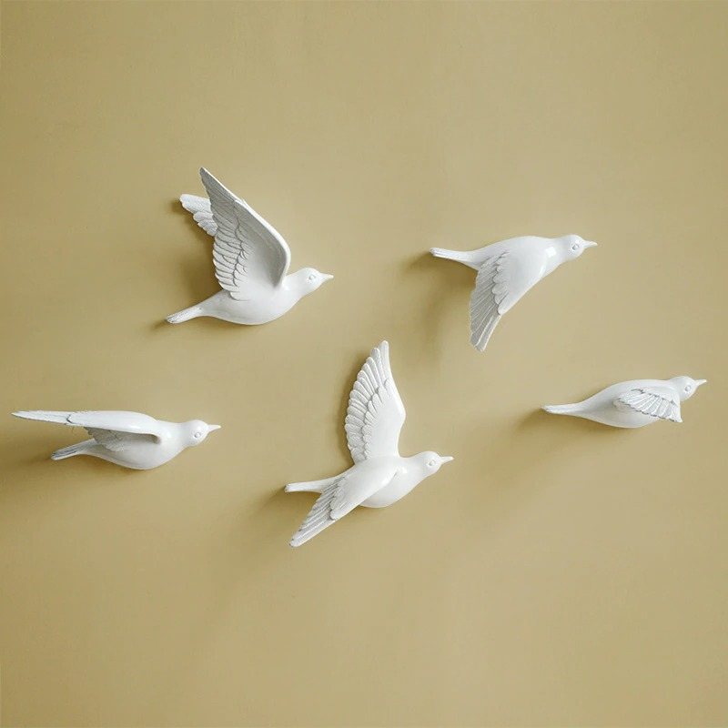 Resin Birds Figurine Wall 3d Stickers