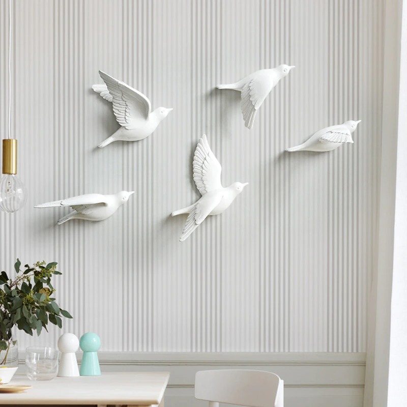 Resin Birds Figurine Wall 3d Stickers