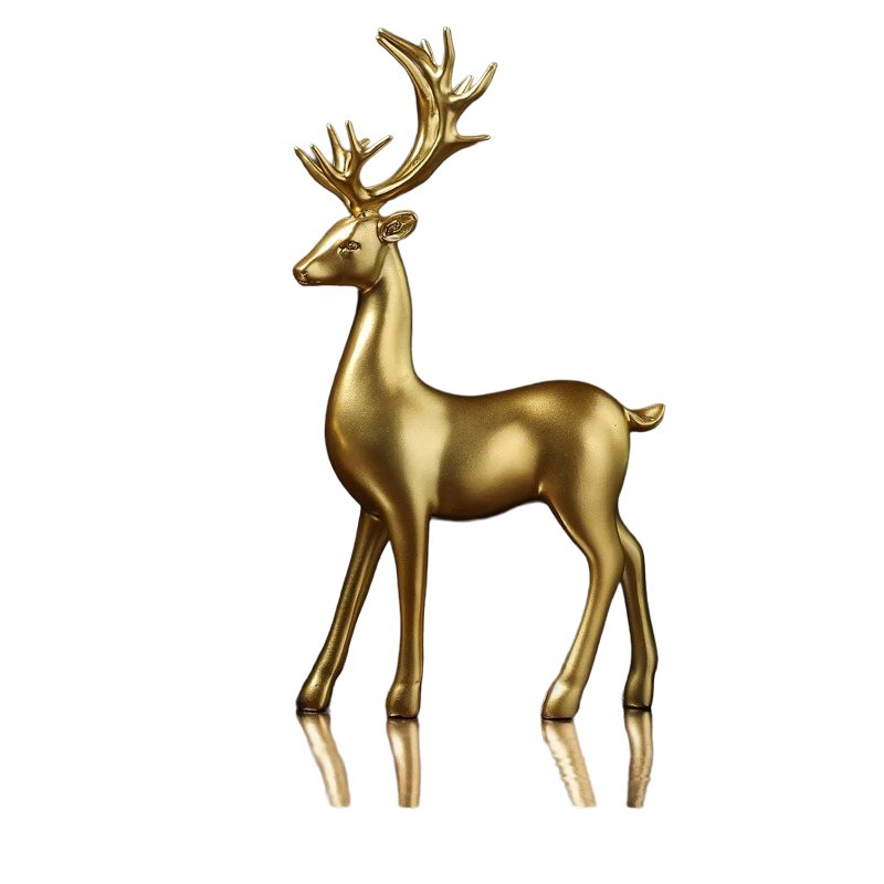 Resin Deer Golden Bull Figurines Heminredning