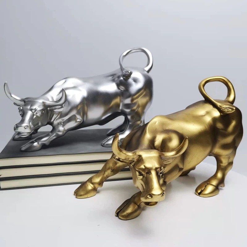 Resin Deer Golden Bull Figurines Heminredning