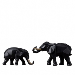 Resin Elephant Figurine 2pcs Set