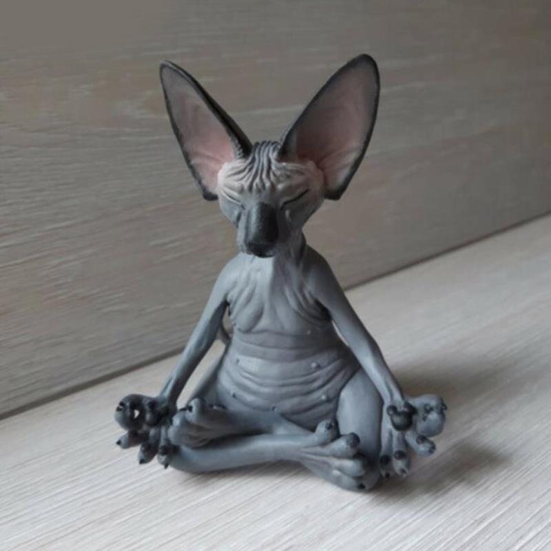 Resin Sphynx Cat Figurine Heminredning