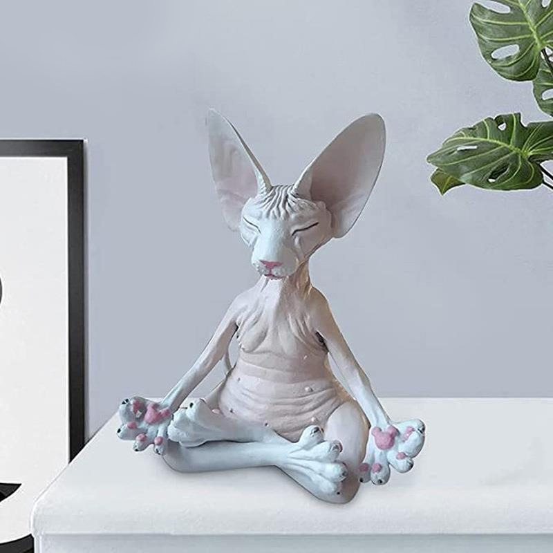 Resin Sphynx Cat Figurine Heminredning