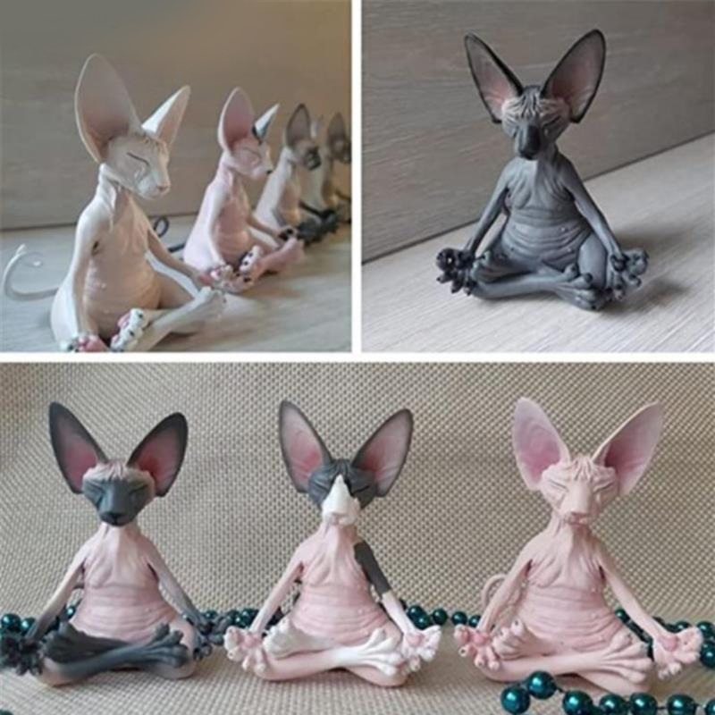 Resin Sphynx Cat Figurine Heminredning