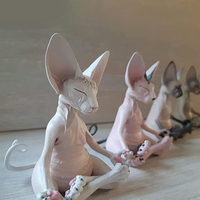 Resin Sphynx Cat Figurine Heminredning