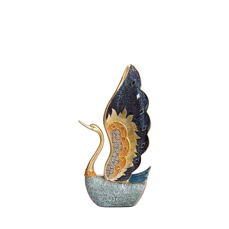 Resin Swan Staty Konstdekoration Skulptur