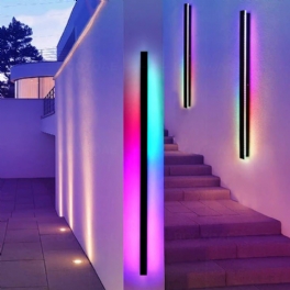 Rgb Vägglampa Modern Utomhus Veranda Färgad Balkong Terrass Dekoration Belysning