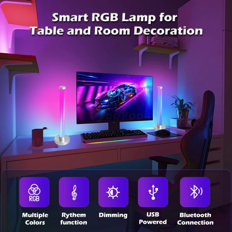 Smart Led-ljus Rgb Med Fjärrkontroll Och Ljudaktivering