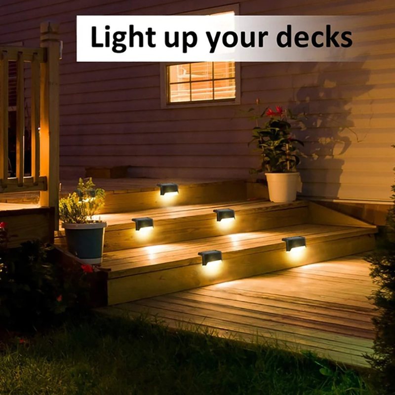 Solar Deck Lights Step Utomhus Vattentät Led Fence Lampa