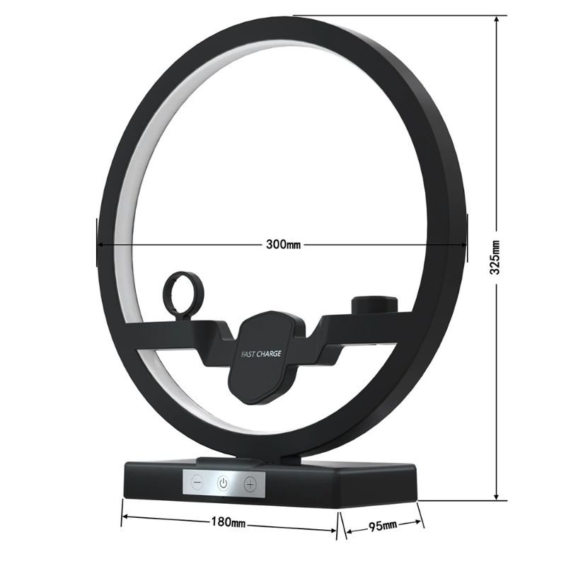 Trådlös Laddare Docka 3 I 1 Bordslampa Snabb Qi