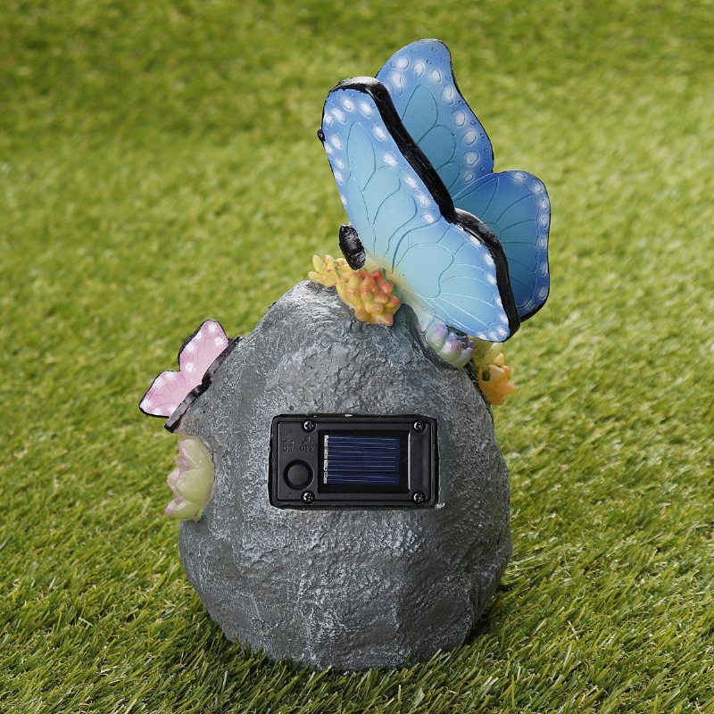 Utomhus Trädgård Solar Animal Butterfly Led Nattljus Yard Figurine Lampor Pathway Dekorationer