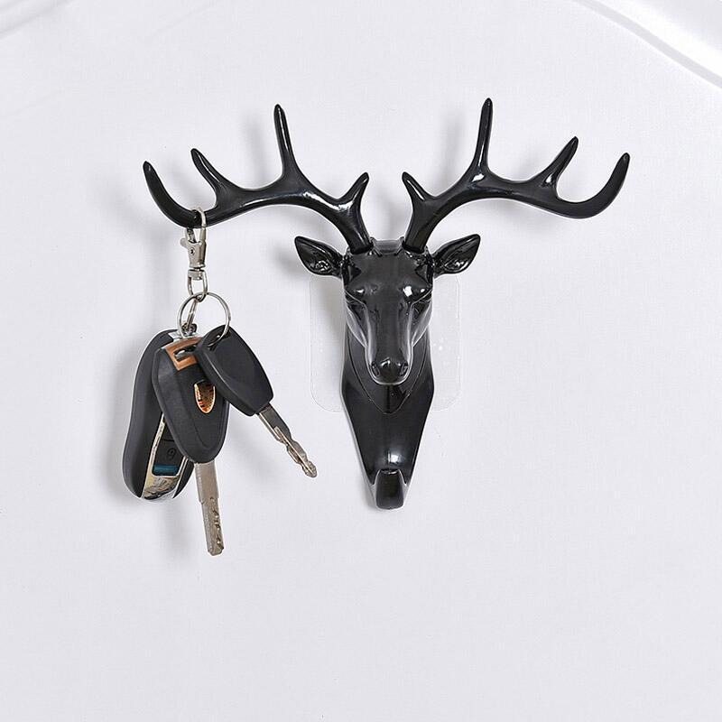 Vägghängande Krok Vintage Deer Head Keys Paraply Jacka Scarf Hanger