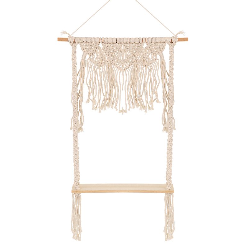 Vävd Macrame Boho Växthängare Hållare Gobeläng Vägghängande Konst För Hem Vägg Förvaringsdekor